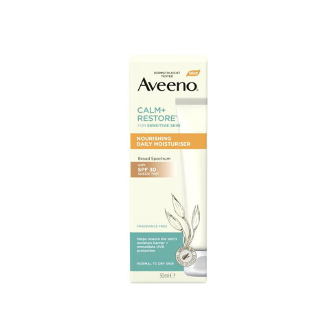 Aveeno Calm + Restore Nourishing Daily Moisturiser with SPF 30 50ml (France)