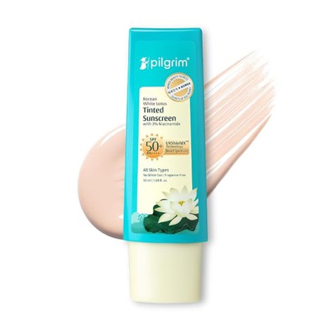 Pilgrim Korean White Lotus Tinted Sunscreen SPF 50+ PA++++ 50ml